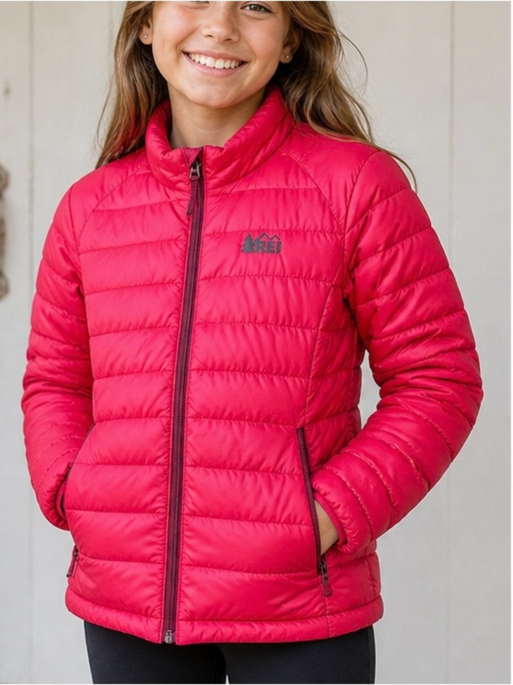 REI Girls Pink Down Puffer Jacket Size
M